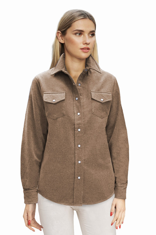 CHEMISE WESTERN UNIE CACHEMIRE CAMEL 1632 CAMEL