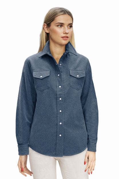 CHEMISE WESTERN UNIE CACHEMIRE DK DENIM