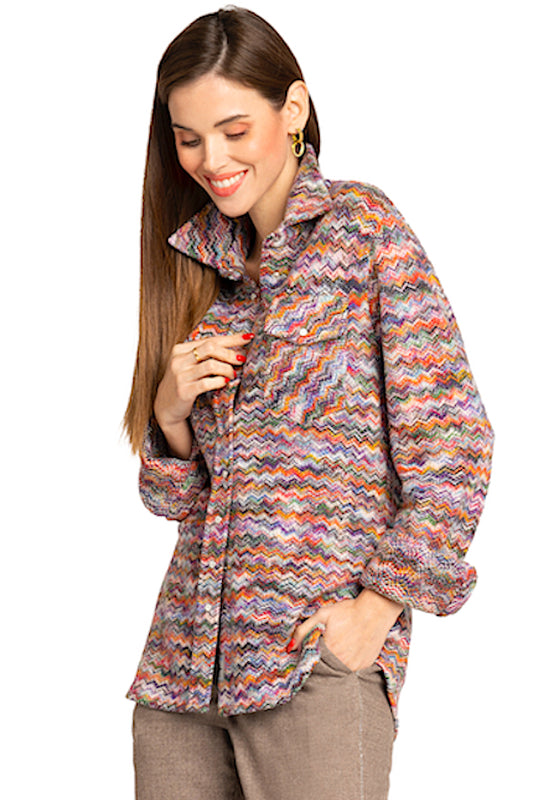 CHEMISE ZIGZAGS MULTICOLORES MULTIC