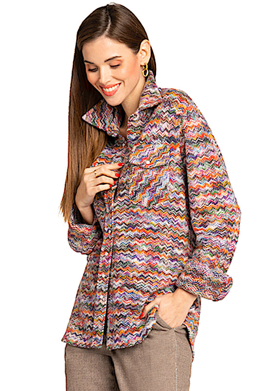 CHEMISE ZIGZAGS MULTICOLORES MULTIC VAR1 MULTIC
