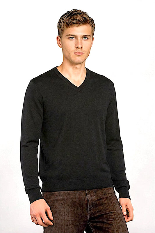 COL V FIN UNI CACHEMIRE-SOIE BLACK 8010 BLACK