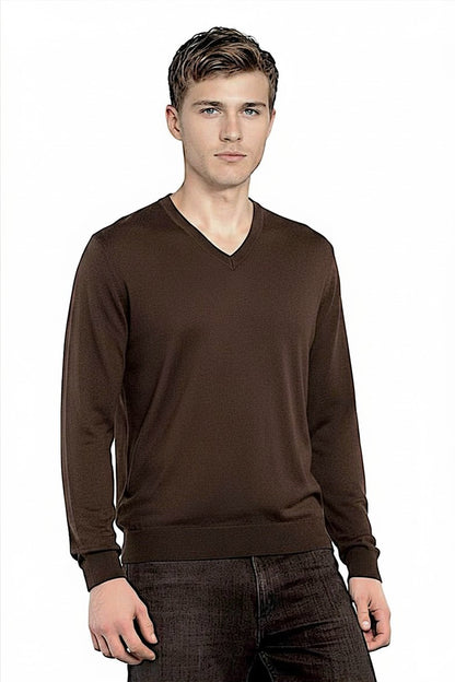 COL V FIN UNI CACHEMIRE-SOIE BROWN 1638 BROWN