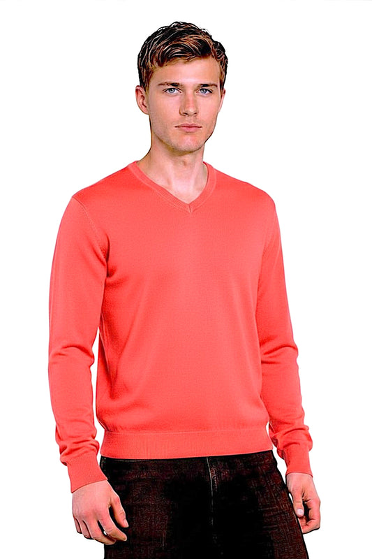 COL V FIN UNI CACHEMIRE-SOIE CORAL RED 54674 CORAL RED