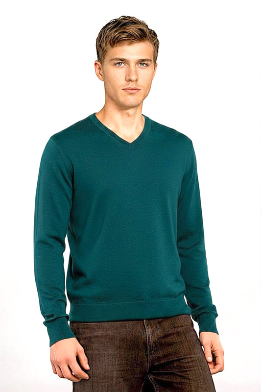 COL V FIN UNI CACHEMIRE-SOIE DK TURQ. 53880 DK TURQ.