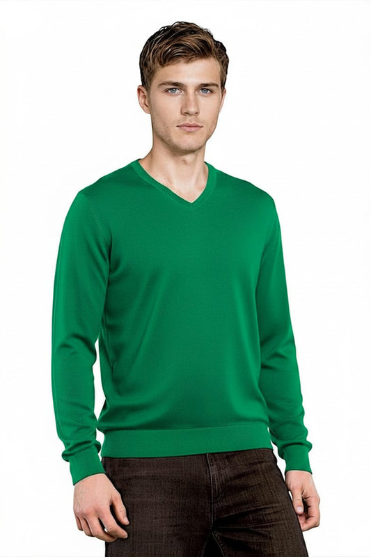 COL V FIN UNI CACHEMIRE-SOIE EMERALD 51636 EMERALD