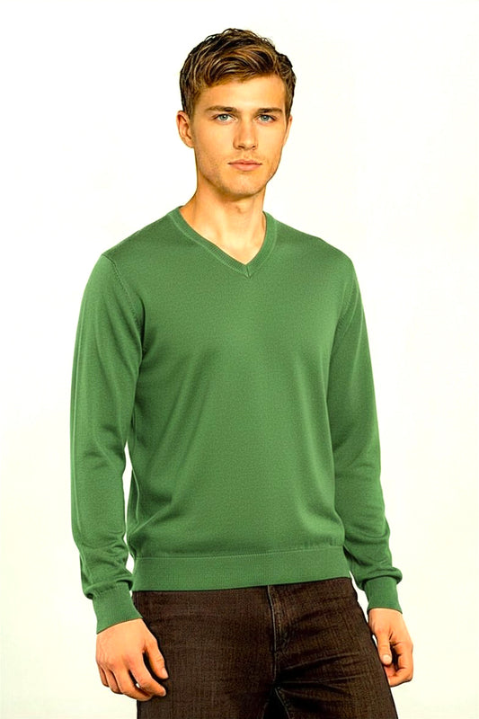 COL V FIN UNI CACHEMIRE-SOIE GREEN 55830 GREEN