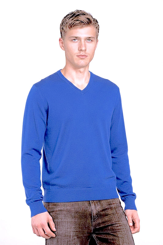 COL V FIN UNI CACHEMIRE-SOIE JEANS 53630 JEANS