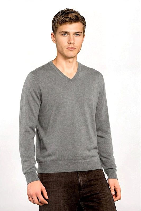 COL V FIN UNI CACHEMIRE-SOIE MED GREY 5042S MED GREY