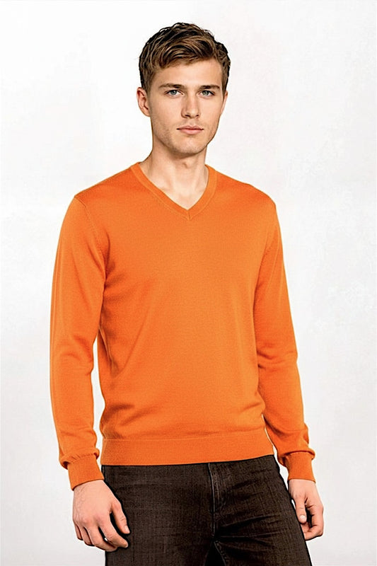 COL V FIN UNI CACHEMIRE-SOIE ORANGE 50410 ORANGE