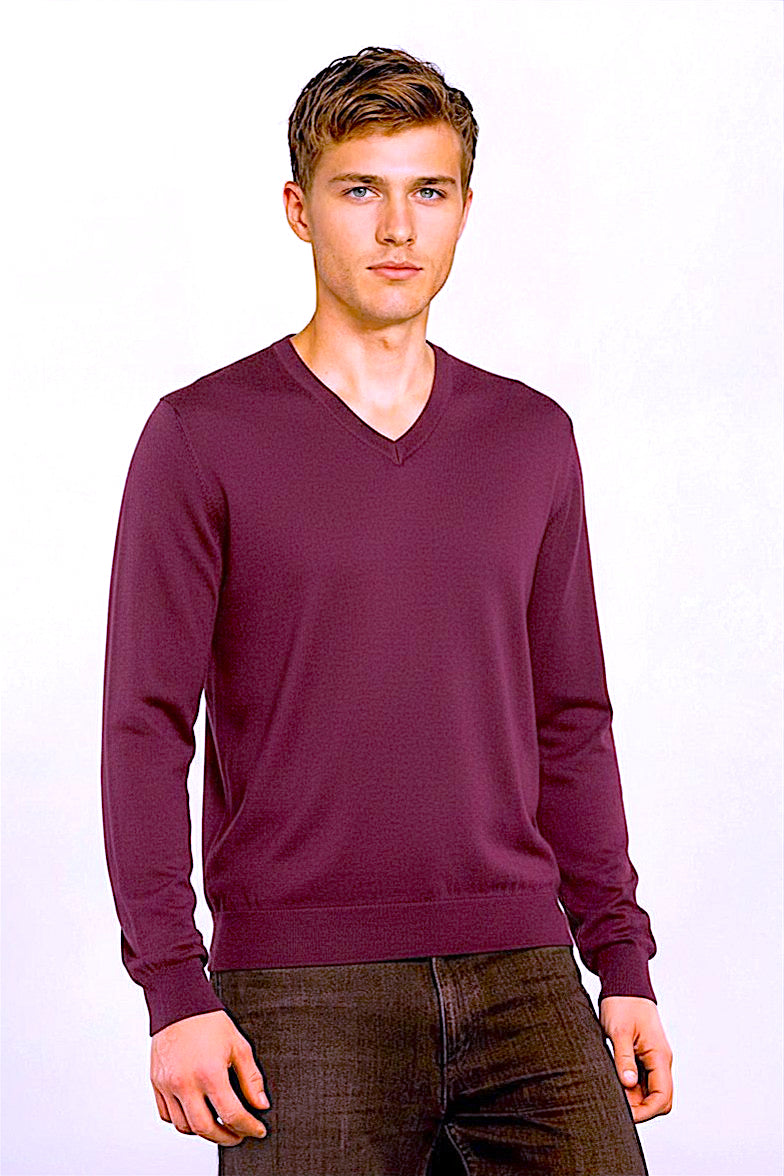 COL V FIN UNI CACHEMIRE-SOIE PLUM 60034 PLUM