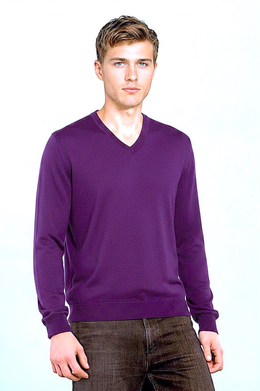 COL V FIN UNI CACHEMIRE-SOIE PURPLE 20327 PURPLE