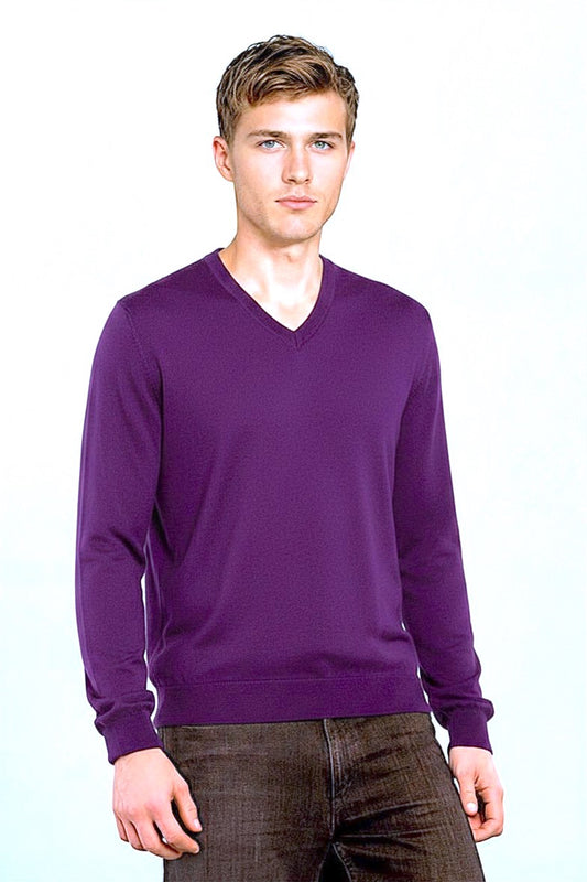 COL V FIN UNI CACHEMIRE-SOIE PURPLE 55846 PURPLE