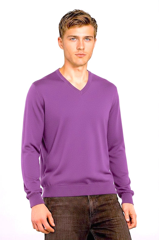 COL V FIN UNI CACHEMIRE-SOIE PURPLE 56225 PURPLE
