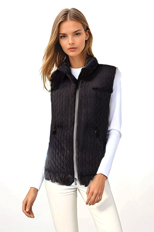 DOUDOUNE SANS MANCHE A TORSADE BLACK 8010 BLACK