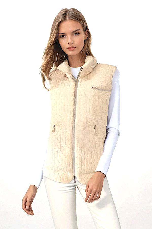 DOUDOUNE SANS MANCHE A TORSADE CREAM 20605 CREAM