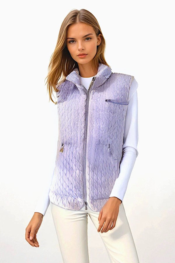 DOUDOUNE SANS MANCHE A TORSADE LILAC 21972 LILAC