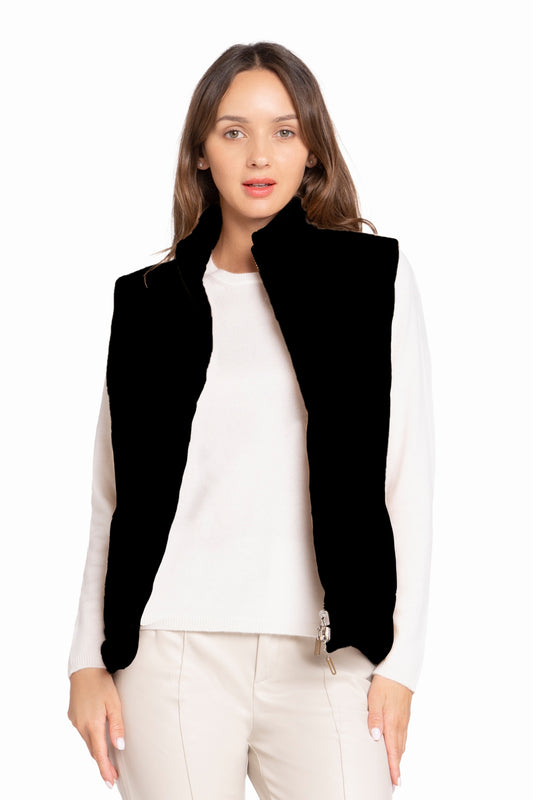 DOUDOUNE SANS MANCHE CACHEMIRE BLACK 8010 BLACK