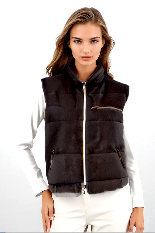 DOUDOUNE SANS MANCHE CACHEMIRE BLACK 8010 BLACK