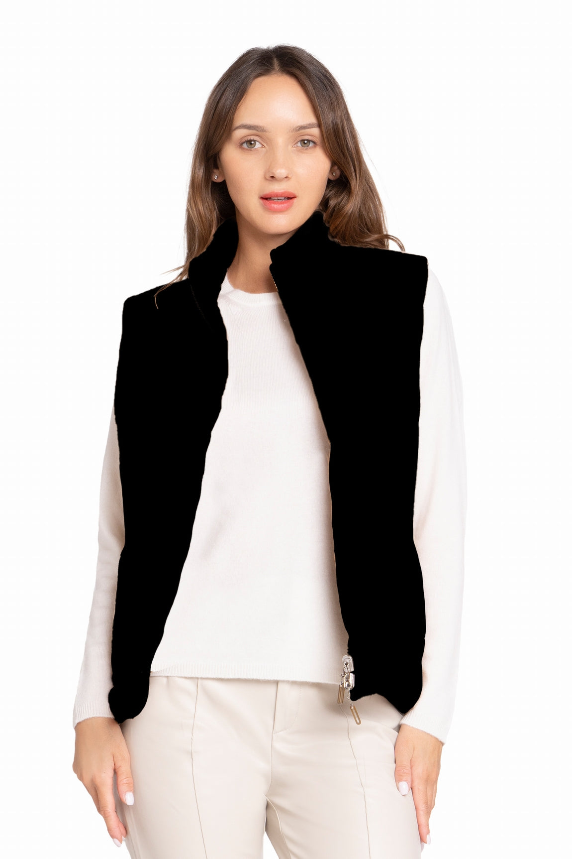 DOUDOUNE SANS MANCHE CACHEMIRE BLACK 8010 BLACK