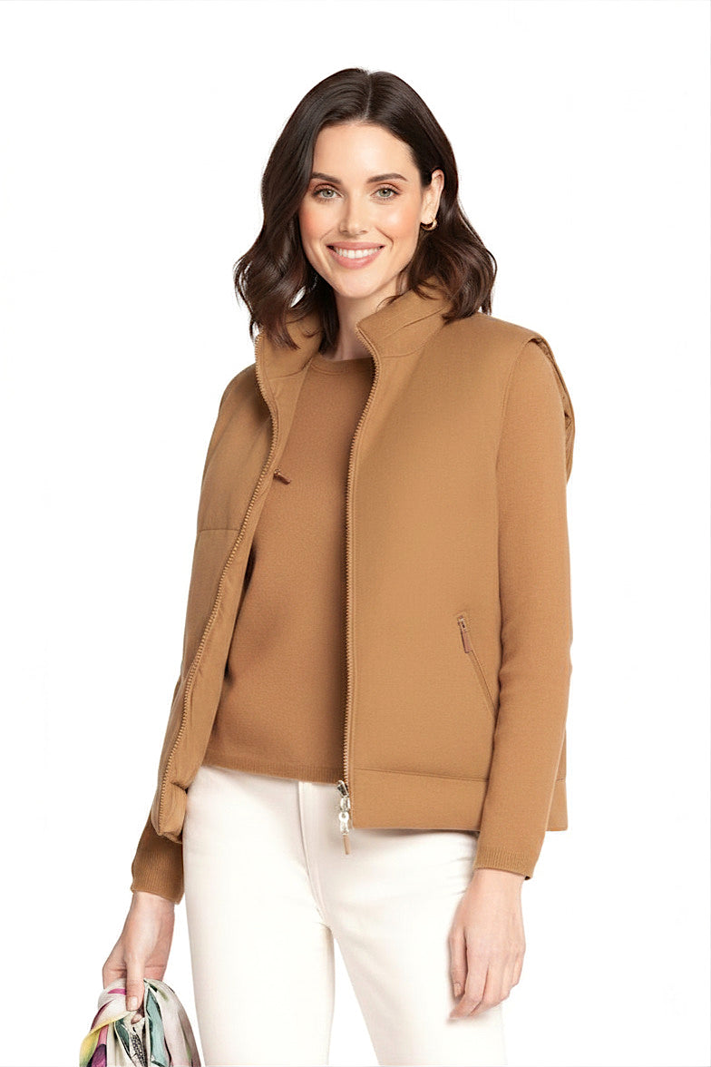 DOUDOUNE SANS MANCHE CACHEMIRE CAMEL 20902 CAMEL