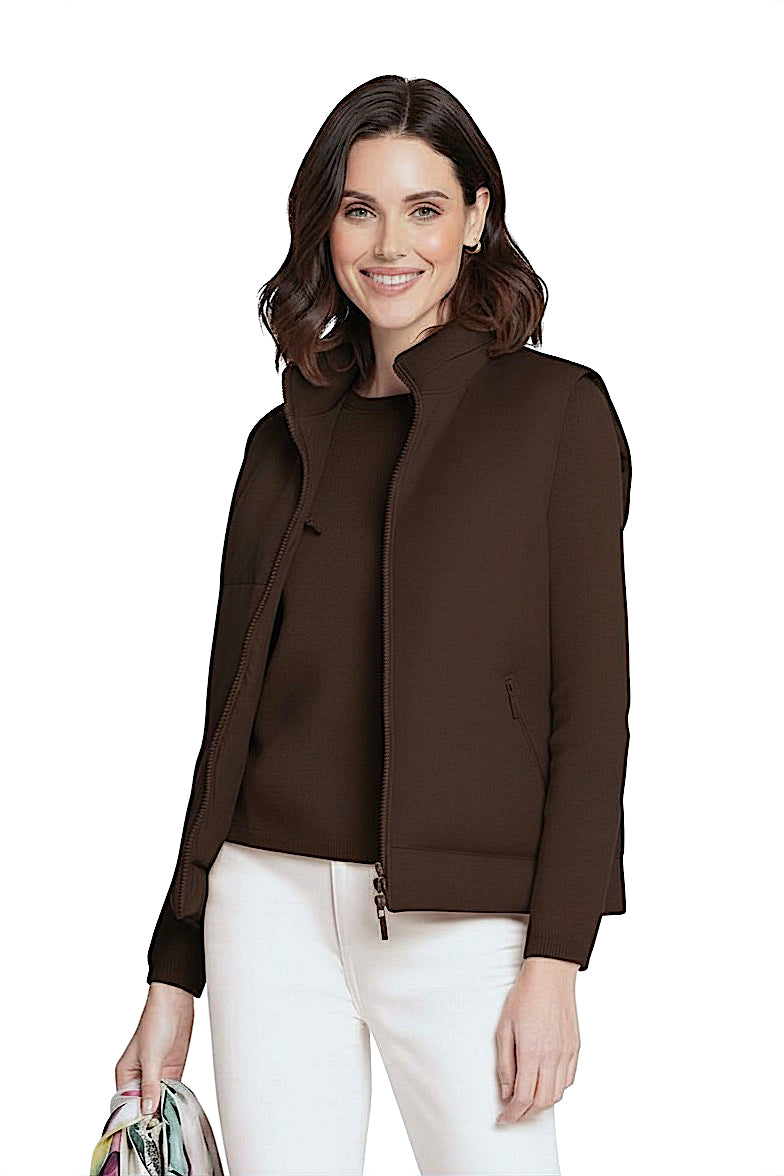 DOUDOUNE SANS MANCHE CACHEMIRE DK BROWN 20904 DK BROWN