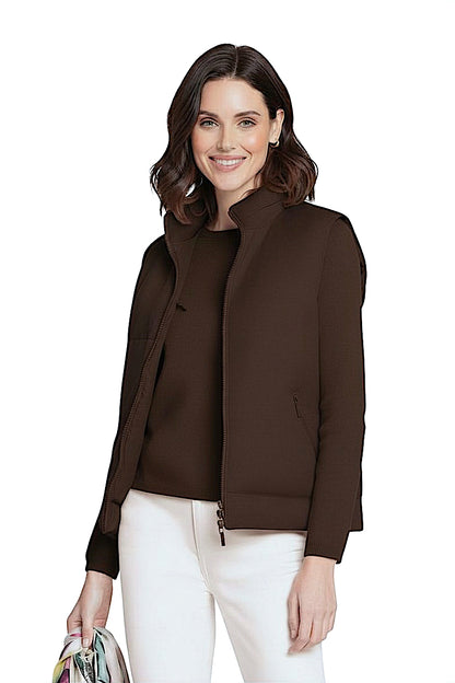DOUDOUNE SANS MANCHE CACHEMIRE DK BROWN 20904 DK BROWN