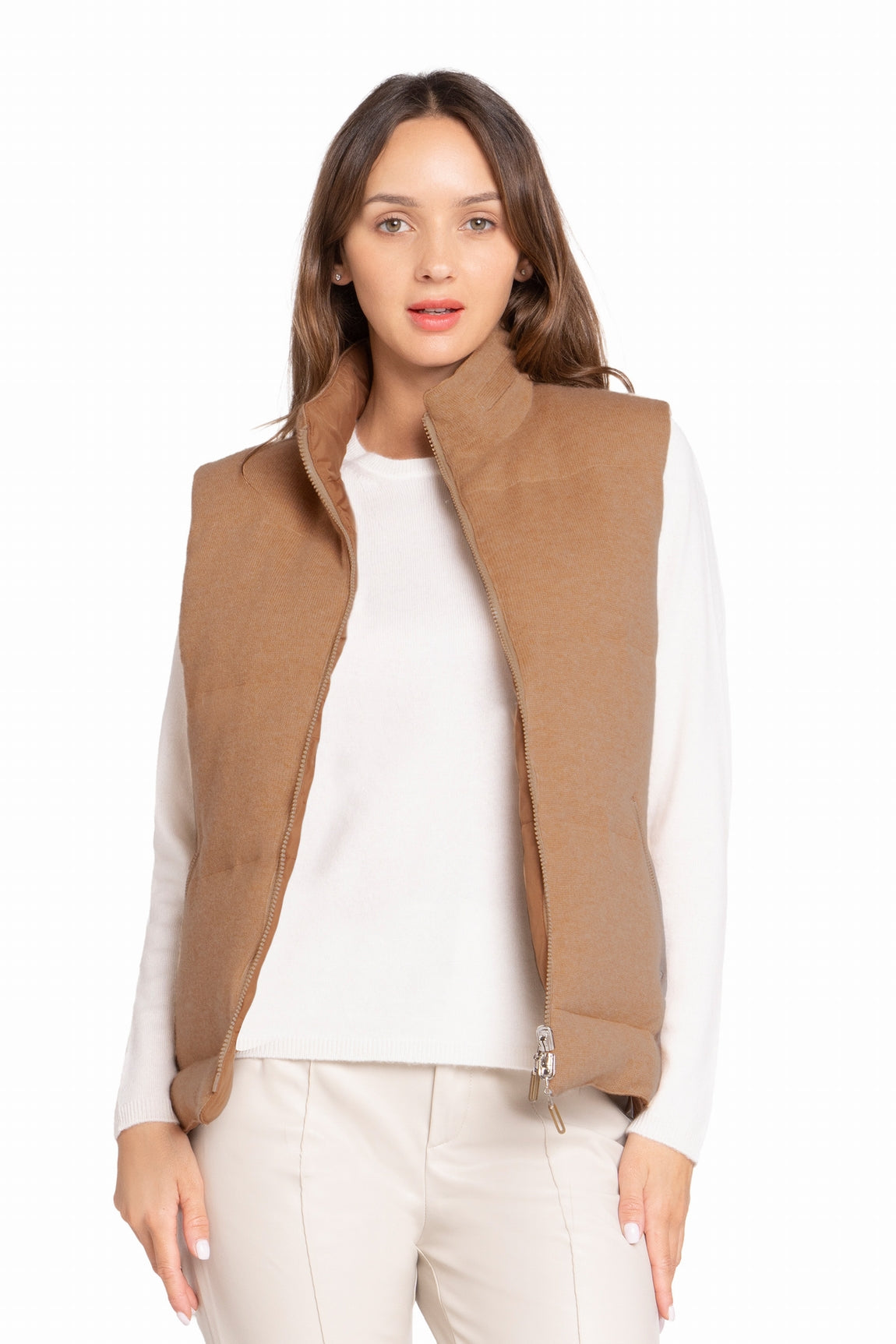 DOUDOUNE SANS MANCHE CACHEMIRE LT CAMEL 3294 LT CAMEL