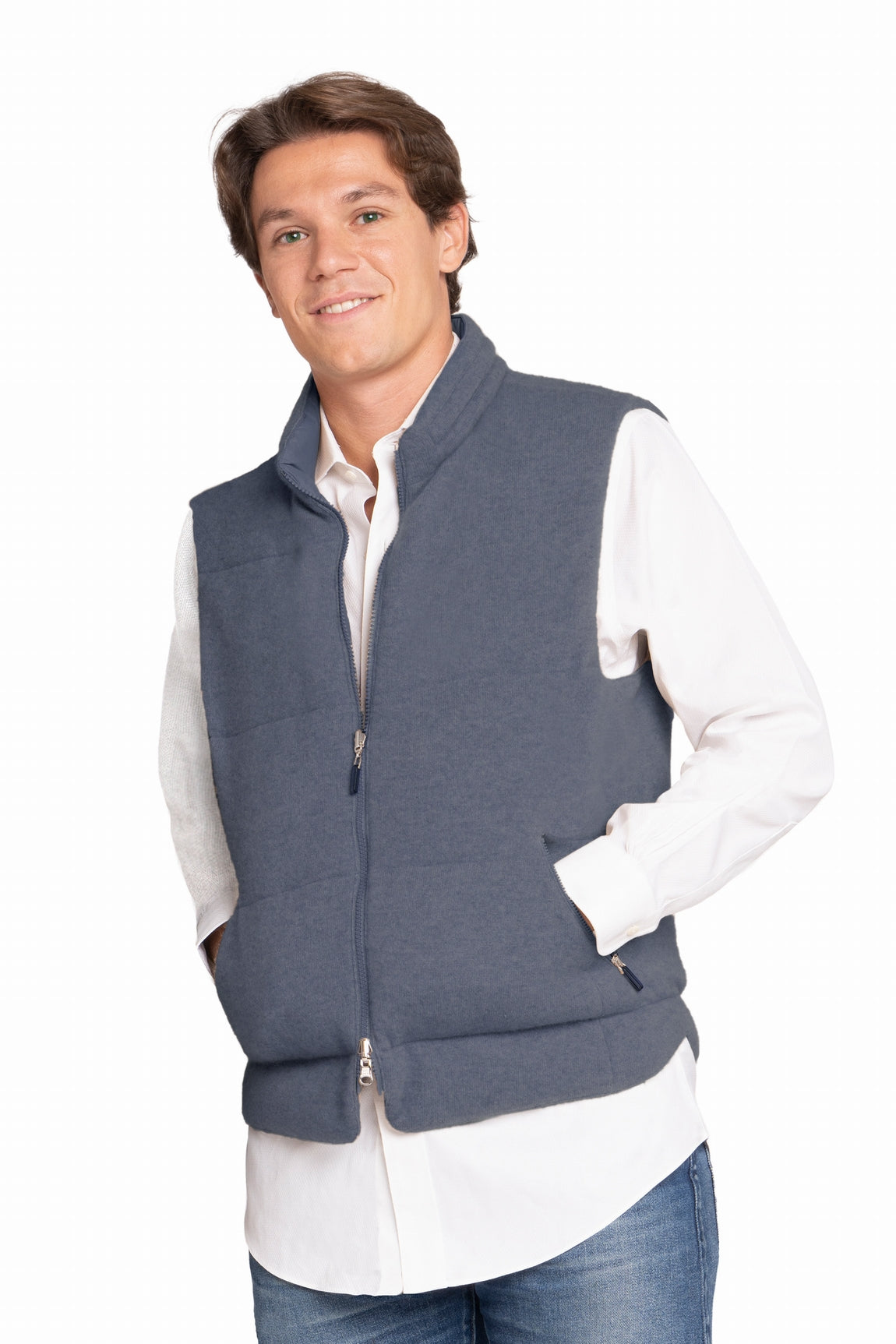 DOUDOUNE SANS MANCHES GREY BLUE GREY