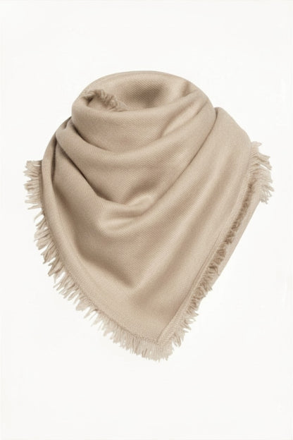 ÉCHARPE CACHEM. FINES FRANGES BEIGE LT BEIGE