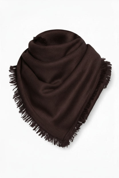 ÉCHARPE CACHEM. FINES FRANGES DK BROWN 20904 DK BROWN