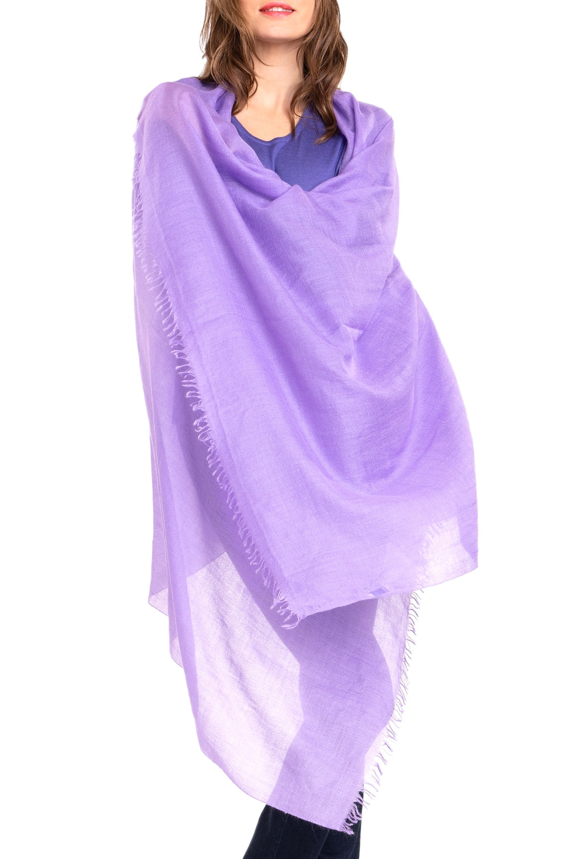 ETOLE CACHEMIRE-SOIE UNIE PURPLE