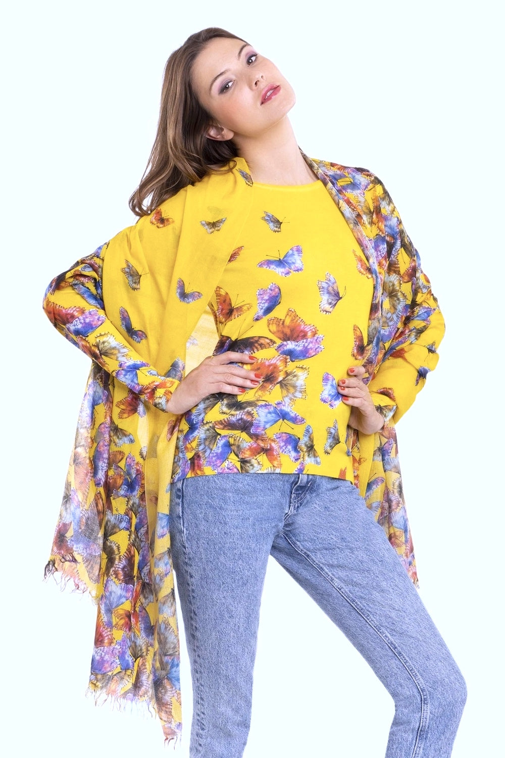 ETOLE IMPRIMÉE CACHEMIRE-SOIE 55089 BEIGE