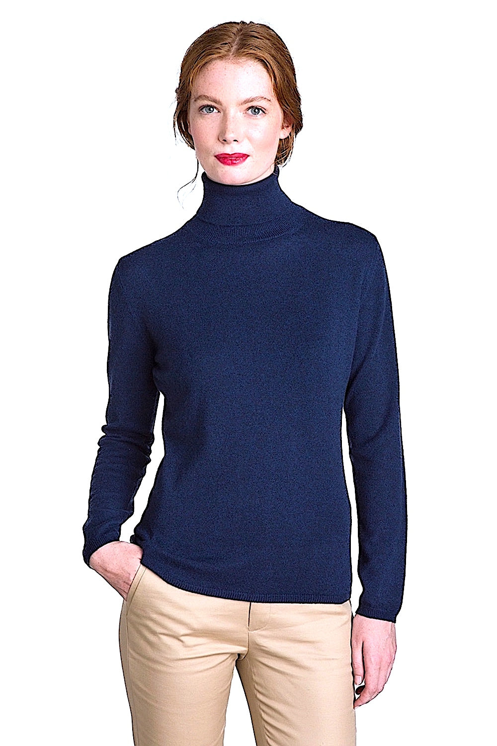 fitted cashmere turtle neck lilac