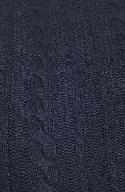 GRANDE COUVERTURE A TORSADES NAVY