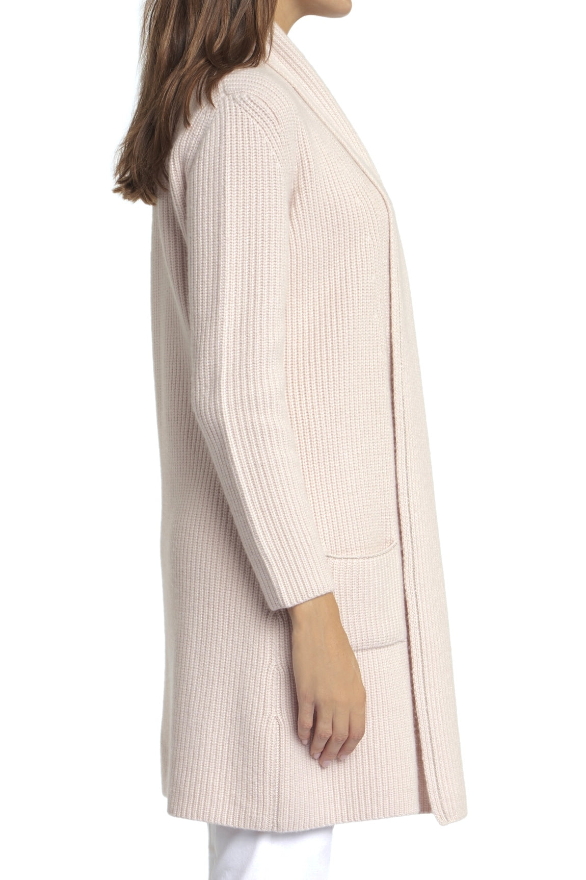 LONG CARD. CACHEMIRE À CÔTES GREGGIO