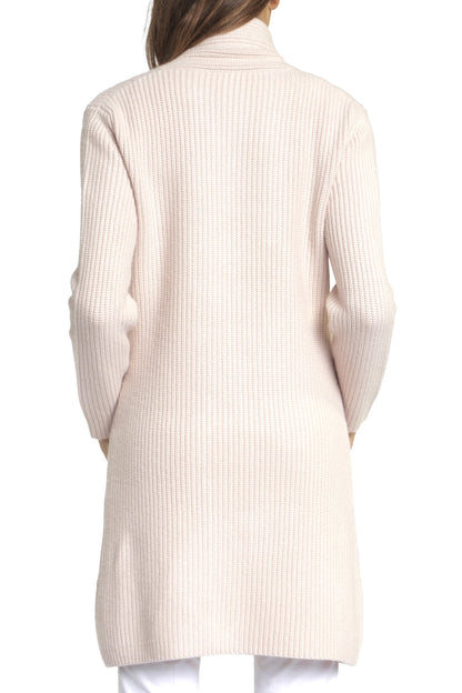 LONG CARD. CACHEMIRE À CÔTES GREGGIO