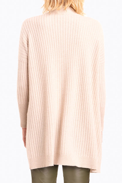 LONG CARD. CACHEMIRE COL CHÂLE CREAM