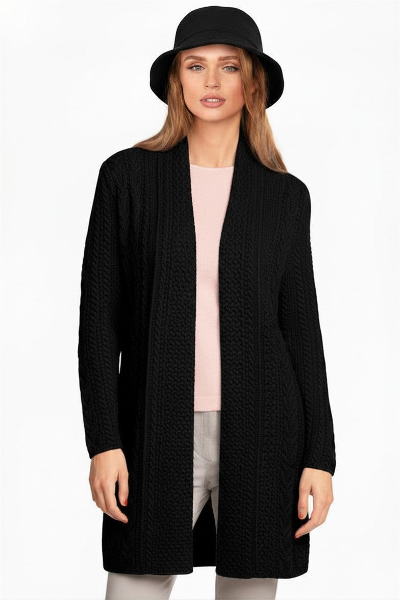 LONG CARDIGAN COL CHÂLE BLACK 8010 BLACK