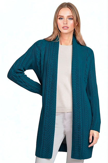 LONG CARDIGAN COL CHÂLE DK TURQ. 53880 DK TURQ.