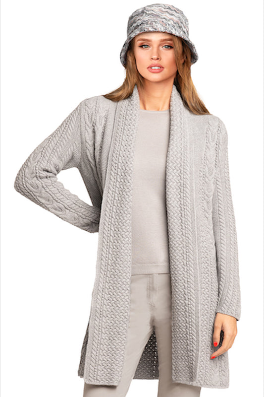 LONG CARDIGAN COL CHÂLE GREY