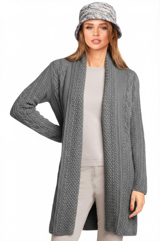 LONG CARDIGAN COL CHÂLE GREY