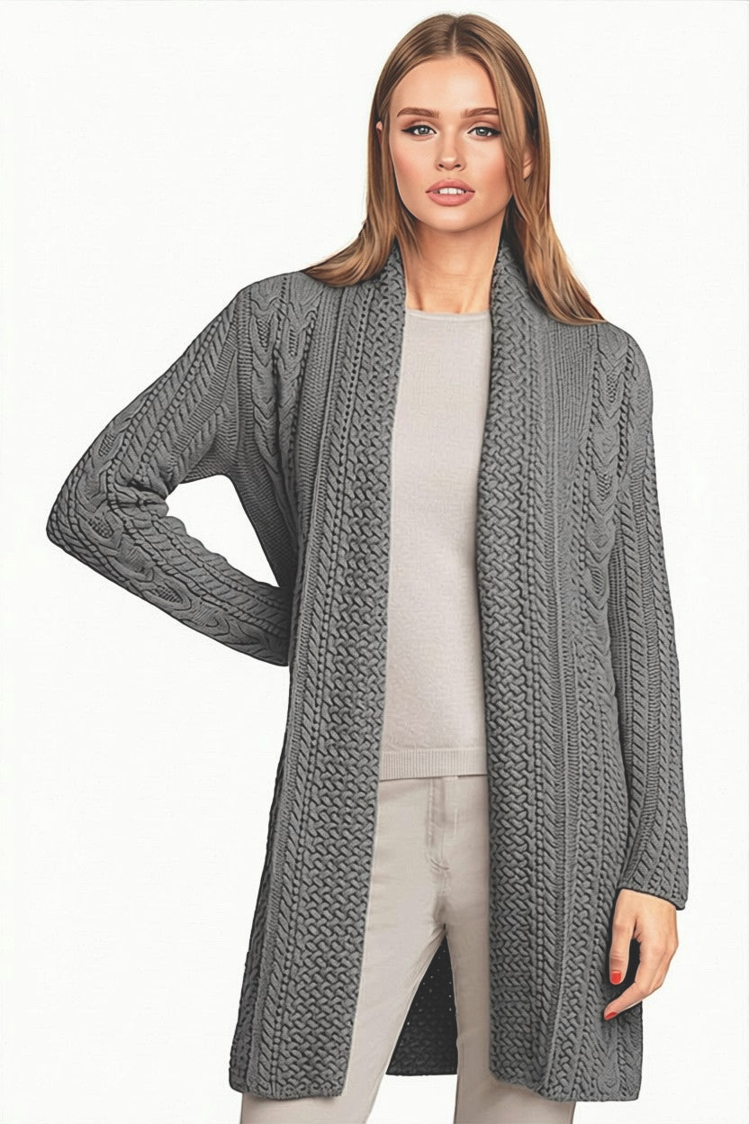 LONG CARDIGAN COL CHÂLE GREY 5042S GREY