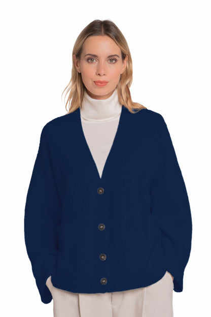LONG CARDIGAN V CACHEMIRE NAVY BLUE 21677 NAVY BLUE