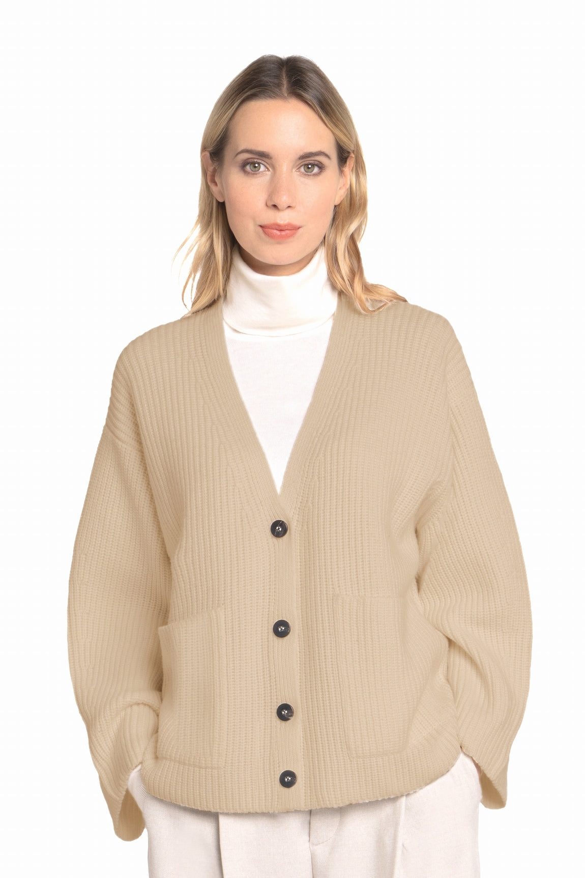 LONG CARDIGAN V CACHEMIRE TAUPE 782089 TAUPE