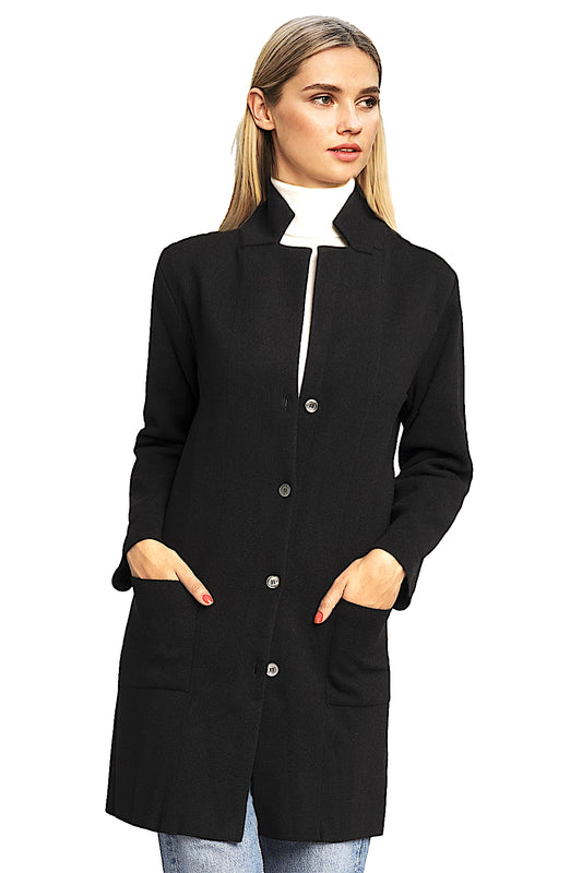 MANTEAU 3/4 UNI CACHEMIRE BLACK 8010 BLACK