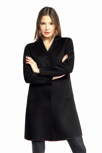MANTEAU CACHEMIRE DOUBLE FACE 716101-1/59 BLACK 716101-1/59 BLACK