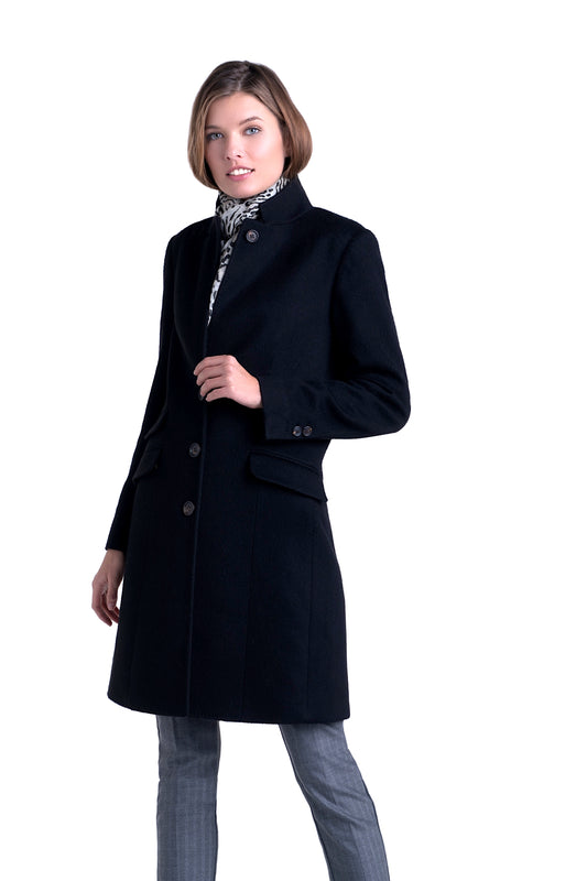 MANTEAU CACHEMIRE DOUBLE FACE BLACK