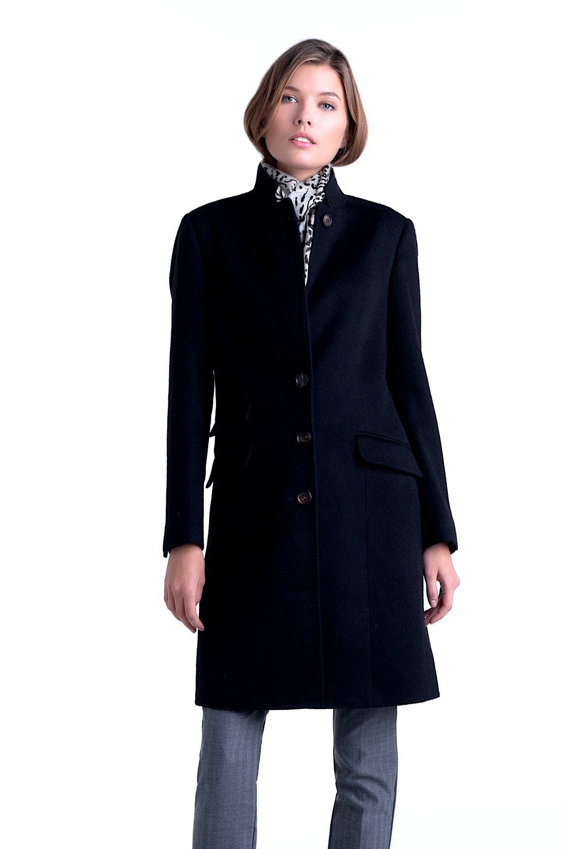 MANTEAU CACHEMIRE DOUBLE FACE BLACK