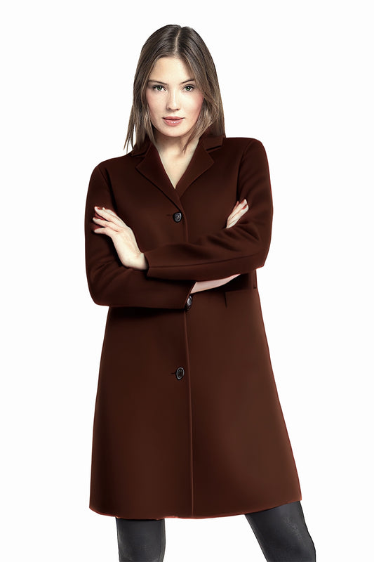 MANTEAU CACHEMIRE DOUBLE FACE BROWN 369901 BROWN