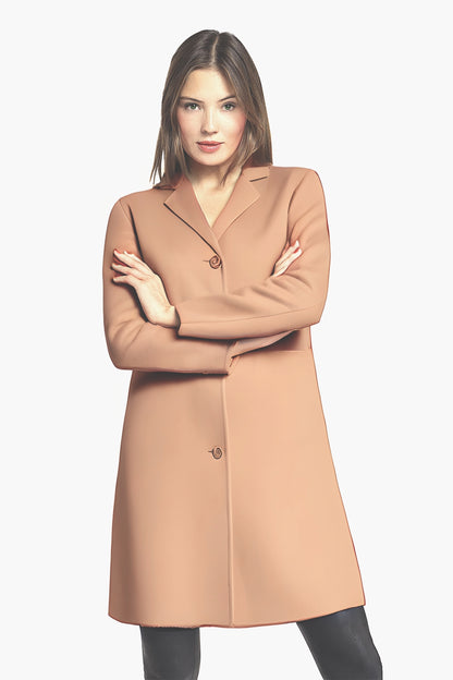 MANTEAU CACHEMIRE DOUBLE FACE CAMEL